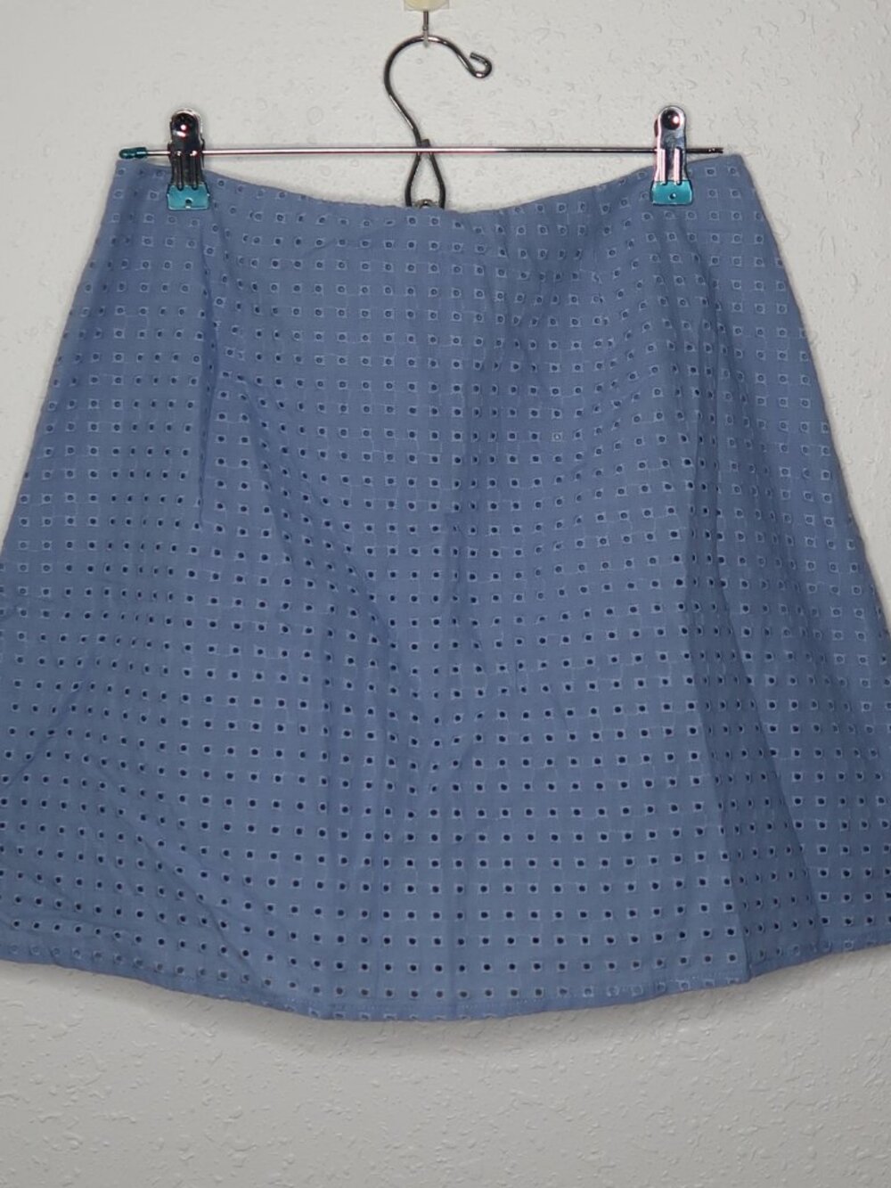 Love Bonito Blue Eyelet Cutout Mini Skort